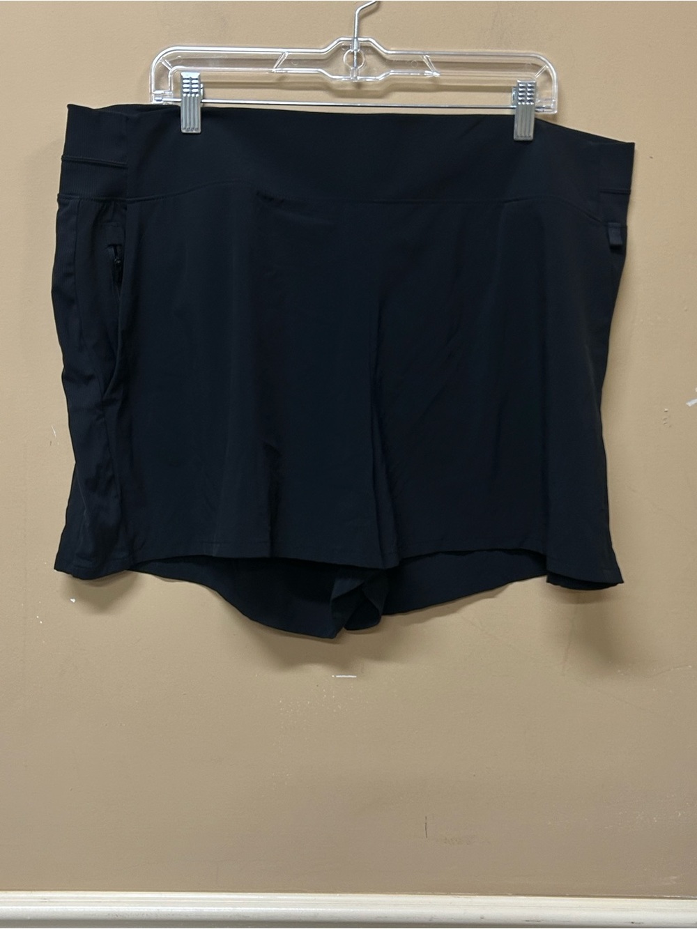 Athleta Brooklyn Shorts Size 20 Stretch Ribbed Waist Pockets Black
